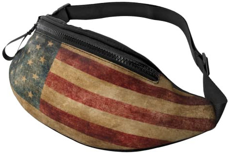 Gürteltasche Bauchtasche für Herren und Damen, verstellbar, für Reisen, Wandern, Radfahren, Laufen, US-Flagge, Einheitsgröße