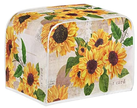 STUOARTE Sunflower 4 Slice Toaster Cover Dustproof Cover Small Appliance Cover Bread Maker Cover Dust Protection & Waterproof Toaster Microwave Cover