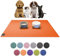 SanoZoo® Napfunterlage - Öko-TEX - Made in Germany - rutschfeste Futtermatte für Hunde & Katzen Set 2X 30x40cm Orange, wasserfest