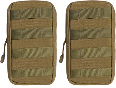 KEESIN Taktische Molle Tasche, 2-teilige Taktische EDC Tasche, Molle Tasche, Mehrzweck Molle Tasche, Molle Zubehör für Camping, Wandern und Reisen (Khaki)