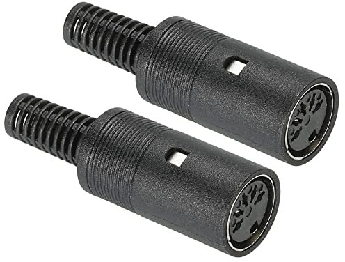 PATIKIL S-Vidéo DIN Femelle Prise 5 Broche Signal Transmission pour TV, Lecteur DVD Paquet de 2