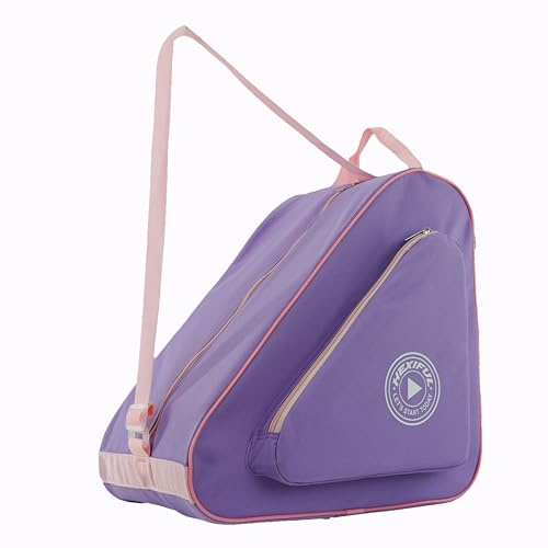 HEXIFUL Skate Bag for Ice, Inline, Roller & Quad Skates - Kids & Adults (Purple/Pink)