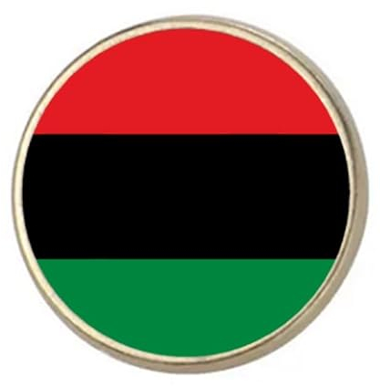 Pan-African Round Silver Colour Badge With A Velveteen Bag