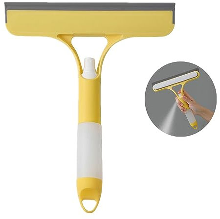 Standard Squeegee for Window Cleaning, All Purpose Window Cleaner Tool for Car Windshield, Window, Mirror, Glass Door | Mini Squeegee for Home | 10 Blade and 8.3 Long Handle