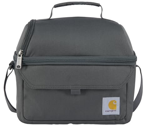Carhartt Lonchera con dos compartimentos para 12 latas, duradera, totalmente aislada para mujeres y hombres, lonchera grande (grava)