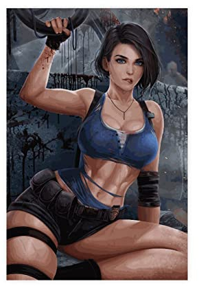 FrySky Resident Evil Jill Valentine Poster 6 Leinwand Poster Wandkunst Dekor Druck Bild Gemälde für Wohnzimmer Schlafzimmer Dekoration ungerahmt 50 x 75 cm