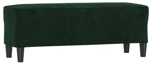 vidaXL Sitzbank Bettbank Polsterbank Flurbank Bank Betthocker Beistellbank Garderobenbank Fußhocker Wohnzimmer Dunkelgrün 100x35x41cm Samt