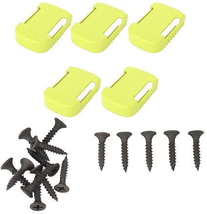 5 Set Battery Holder Green Battery Mount Adapter Dock Holder, Wall Mount Batteries Storage Suitable for Worx WU172 WU279 WU388 WE270 WE389