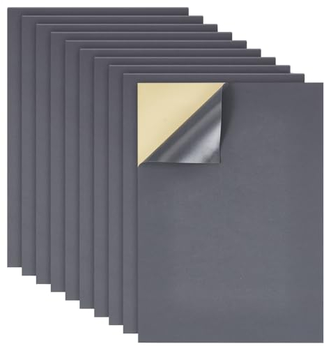 BENECREAT Rouleau de Mousse Eva Auto-Adhésive Grise de 210x300 mm, Mousse Artisanale Adhésive de 1 mm D'Épaisseur pour Fournitures Artistiques, Combler les Lacunes, Emballage
