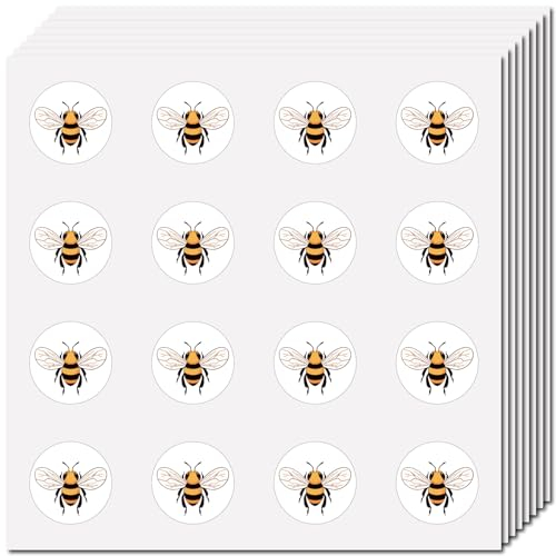 CREATCABIN 128 Stück Bienen-Aufkleber,Helm-Aufkleber,Selbstklebende,Wasserfeste Aufkleber,Runde Cartoon-Aufkleber,Bulk-Aufkleber Für Scrapbooking,Wasserflaschen,Laptop,Gepäck,Tassen,Tagebuch,2.5cm