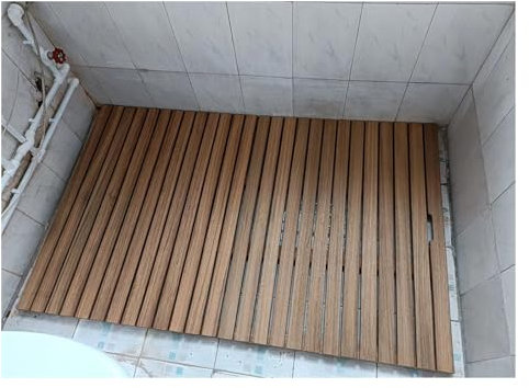 caillebotis douche caillebotis salle de bain Petit Grand Tapis De Bain En Teck Pour Sol De Salle De Bain/douche De Camping-car, Antidérapant Plate-forme À Lamelles Résistante, Tapis De Douche Surélevé