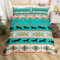 Verwöhnen Sie Sich Mit Luxuriösem Komfort Mit Western Horse Bettbezug: Wachen Sie Auf,Um Die Heitere Schönheit Von Teal und Braun Geometrische Azteken Bettwäsche Set Mit Traumfängern,135x200 Größe