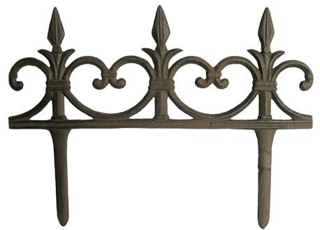 Beetzaun Beeteinfassung Gusseisen 33,5 cm Lilie Fleur de LYS