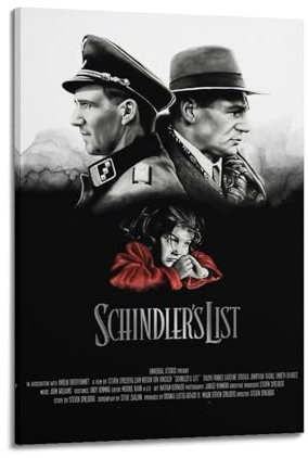 WEHWEGB Schindler's List Poster, Wandkunst, Cover, Zimmer, Vintage-Poster, dekoratives Gemälde für Schlafzimmer, Wohnzimmer, ästhetisches, elegantes Poster, 20 x 30 cm, Rahmenstil
