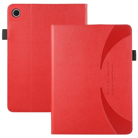 Generico DayQiQiPu Cover per Realme Pad (RMP2102/RMP2103) 10,4 Pollici Pelle PU Stile Aziendale per Tablet Folio Protettiva Custodia con Cavalletto per Slot per schede Caso,Rosso