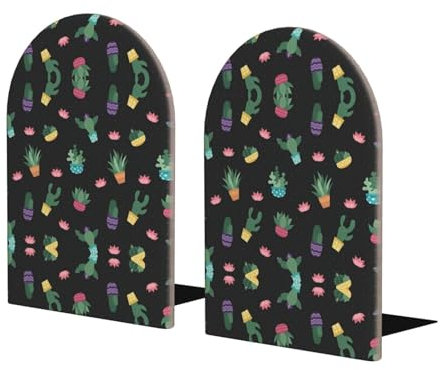 Cactus.. Serre-livres en bois pour étagères, serre-livres en bois robuste pour livres et films 1 paire