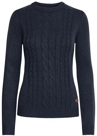 OXMO OXCarryone Damen Strickpullover Pullover mit Rundhals Label-Badge Regular fit, Größe:XS, Farbe:Insignia B (791991)