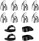 TIESOME 12 Stück Einstellbares Fingerpicks, Edelstahl Finger Plektrum Kunststoff Daumen Picks Set Gitarren Zubehör für Verschiedene Saiten Gitarre Banjo Harfe Bass