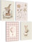 mojoliving Bilder Kinderzimmer jungen Baby Zimmer Poster Set Wandbilder Kinderzimmer mädchen Babyzimmer Deko Bilder für Baby Zimmer Dekoration (Vintage Rabbit)