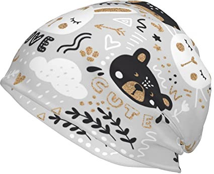 Lustige Tiere, große Beanie-Mütze für Herren und Damen, Strickmütze, Totenkopfmütze, Krebsmütze, Chemo-Kopfbedeckung, Lustige Tiere, Einheitsgröße