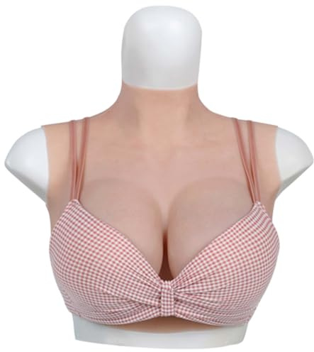 TEYVIYI Silikon Brüste Crossdresser Fake Brustplatte mit Blutschuss B-H Cup Brustformen imitieren Haut Textur für Crossdresser Drag Queen Cosplay