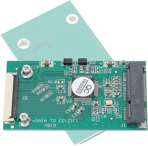 AYMBH mSATA to ZIF 40-Pin SSD Adapter Mini PCI-E 1.8 SSD Converter Replacing ZIF Drives Compatible with Intel, Samsung Toshiba mSATA SSDs Supports mSATA 3.3V SSD to 5V ZIF Connector with 2 ZIF Cables