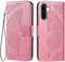 EASSGU Coque pour Samsung Galaxy A56 5G (6.7 inches) Etui Flip Magnétique avec 3 Fentes pour Cartes 1 Portefeuille, Housse - Rose