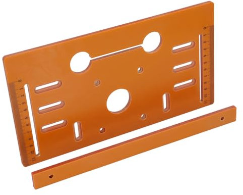 Plaque de Base pour Machine de Découpe, Plaque de Base pour Scie Circulaire 28 X 15 Cm, Plastique Technique Robuste, Trous Pré-percés, Marquages ​​à l'échelle Claire, Bases
