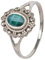 mantraroma Damen Ring 925 Silber Malachit Edelstein grün dezent verspielt
