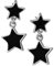 WUNZILO 1 Paar 925 Sterling Silber Schwarz Epoxy Doppel Sterne Ohrstecker Ohrhänger Ohrringe Hypoallergen Ohrschmuck für Damen Mädchen, Mit Geschenkbox