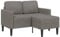 vidaXL 2-Sitzer-Sofa mit Chaiselongue L-Form Hellgrau 125 cm Leinen, 2-Sitzer-Sofa für Schlafzimmer, Zweisitzer-Couch, 125 x 118 x 85 cm