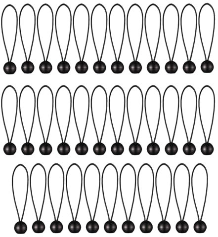 wilcractk Bungee Tendeur Boule – Lot de 35 Cordes élastiques résistantes pour bâche, Tente, Camping, Attache Toile ombrage, Usage intérieur/extérieur