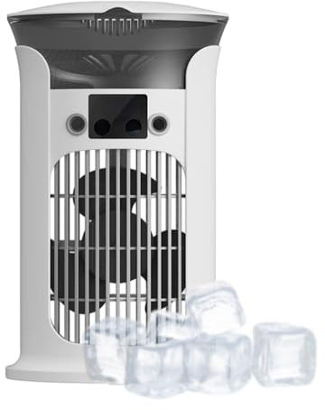 Mobile Klimaanlage, 2025 Neuest Mini Klimagerät, mobile klimaanlage ohne abluftschlauch, luftkühler sehr leise, A+++ Mini Luftkühler Geeignet für Schlafzimmer, Büro (Weiß)