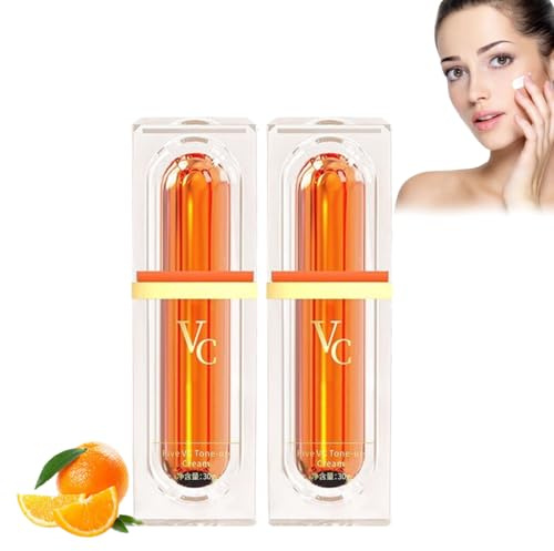 Japanische Vitamin-C-Make-up-Toncreme, Japanese Vitamin C Makeup Tone Up Cream, Fünf Vitamin-C-Toncreme, Feuchtigkeitsspendender Concealer für das Gesicht, für alle Hauttypen (2pcs)