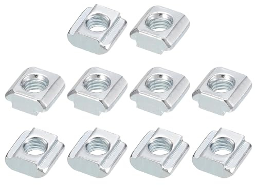 TOP-VIGOR M5 Sliding T Slot Nuts 30Pcs, Nickel Plated Carbon Steel Hammer Head Roll-in T-Nuts for 2020 Aluminium Extrusion Profile, T-Slot Fasteners for CNC and 3D Printer Assembly