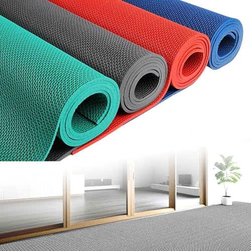 Tappeto Antiscivolo In PVC, Tappeto Drenante 90 X 500 cm, Spessore 4,5 mm, Tappetino Impermeabile per Bagno, Piscina, Doccia, Cucina, Terrazza, Garage(Green,120x1000cm/4x32.8ft)