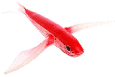 AMUSLESUR Esca Artificiale per Pesca al a Forma di Pesce Sgombro in Pvc Rosso, 21cm, Resistente e Attrattiva, per Traina in Barca e Pesca a Sgancio