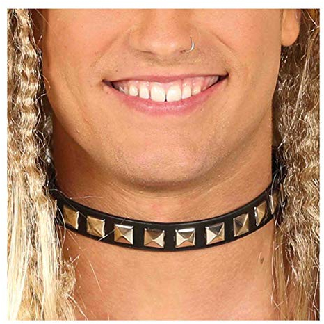 Punk Leder Halsband mit Nieten Erwachsene Karneval Fasching Party Rocker Biker