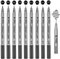 9 Fineliner Stifte, Wasserdicht Pigment Liner Set Schwarz 8 Linienbreiten und 1 Brush zum Skizzieren, Künstler Artist Illustration, Technische Zeichnung, dokumentenecht lichtecht superfein