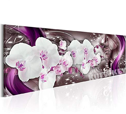 Dabobo Diamond Painting 5D Diamant Malerei Kits Bohren Voll DIY Große größe Strass Kristall Stickerei orchidee puzzle Kreuzstich Mosaik Kunst für Hauptwanddekor,Runde Bohrer,40x120cm