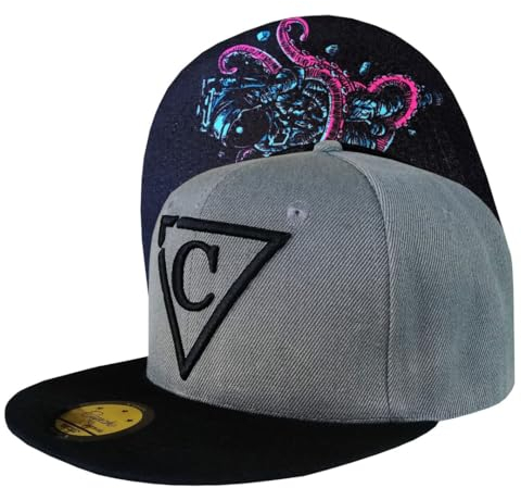 Capiche [99+ VARIATIONEN] Snapback Cap - Kappe - Baseball - Mütze - Kunst - Unisex - Schirm - Männer - Herren - Damen - [Special] Tentacle Astronaut - Dunkelgrau - Weltraum - Geschenk