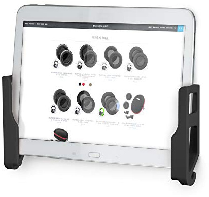 BRAINWAVZ Support Mural Universel pour Tablette iPad Air Mini et Pro, Galaxy Tab Note, Surface et iPhone, Pixel et Plus Encore, à Coller 3M VHB, sans vis (Noir)