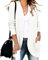 Saodimallsu Damen Lose Open Front Strickjacke Langarm Lässige Leichte Weiche Strickpullover Mantel mit Taschen (Klein, Weiß)
