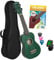 CASCHA Sopran Ukulele Set für Kinder und Erwachsene I Ukulele Starter Kit mit 3 Plektren Tasche Lehrbuch Lernvideos über QR-Code Stimmgerät I Set Aquila Saiten Nylon I Kleine Hawaii Gitarre I Grün, 0