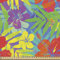 ABAKUHAUS Aloha Stoff als Meterware, Hawaii-Regenwald Blätter, Qualität aus Gewebten Stoff Wohnaccessoires, 5M (148x500cm), Rot Grün