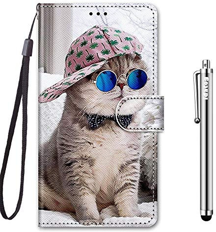 idatog Cover per Huawei P9 Lite, Custodia in Stile Dipinto Pelle PU Libro Portafoglio Cover Wallet Flip Caso con Supporto di Stand/Carte Slot/Chiusura Magnetica (Gatto 5)