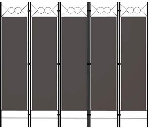 für Wohnung, Büros, Arbeitsstätten, Balkon, Messen, Nagelstudios，5-TLG. Raumteiler Anthrazit 200 x 180 cm