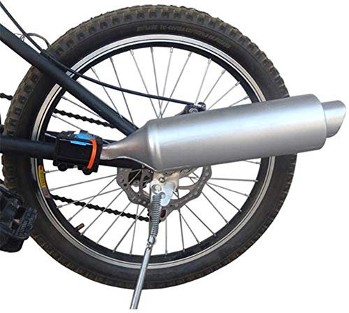 Fahrrad Auspuffrohr, Asudaro Fahrrad Auspuff Soundsystem Bike Turbo Auspuffrohr Turbospoke Auspuffanlage mit Soundeffekt Motorrad Noise Maker Fahrradzubehör Motorrad-Geräuschhersteller,Silber