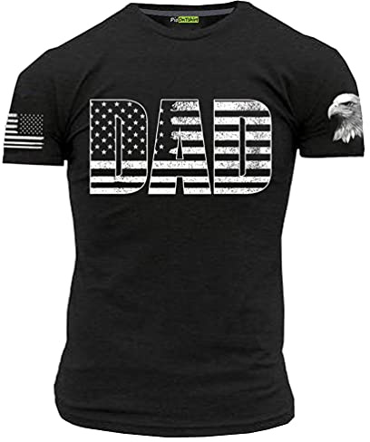 American Flag T-Shirt – USA Flagge T-Shirt | Papa Dad Shirt mit Adler | Vatertagsgeschenk für Vater, Patriotic Military Tee Herren