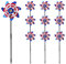 BATTIFE 10 Packungen patriotische glitzernde reflektierende Windräder für Hof und Garten, amerikanische Flaggen, blendende Vögel, Nadelrad, erschrecken Vögel und Tiere ab, Windspiel für 4. Juli